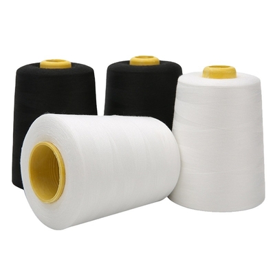 40s/2 filo di cucitura colore base 5000 Yards filo di poliestere nero bianco crudo sbiancato