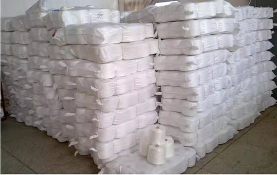 60/2 60/3 60s Bianco ottico Bianco grezzo 100% poliestere filato per filo da cucire