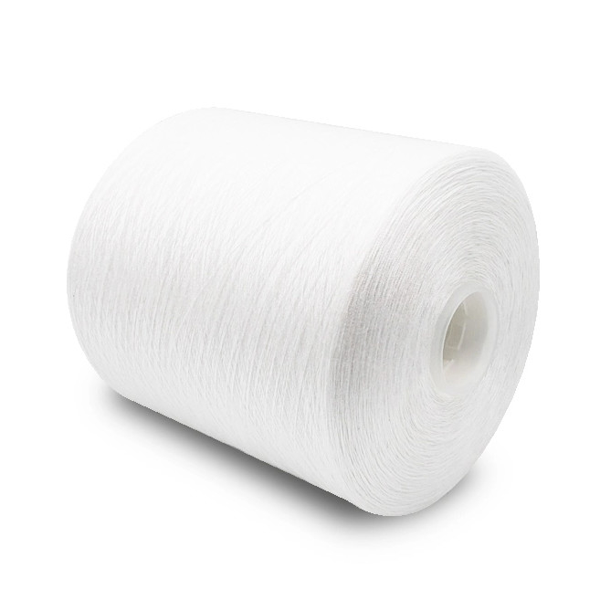 2025 Vendita a caldo di alta qualità 60/2 Bianco grezzo 100% poliestere filato 1.25 kg/cone