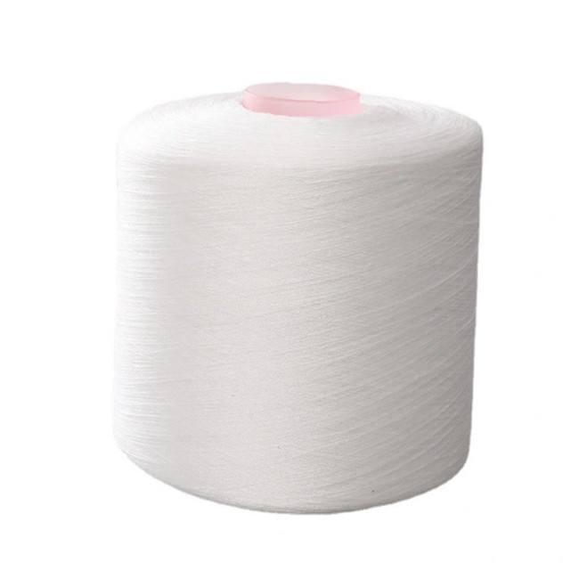 40/2 50/2 60/2 100% poliestere anello spunto filato grezzo bianco, bianco ottico