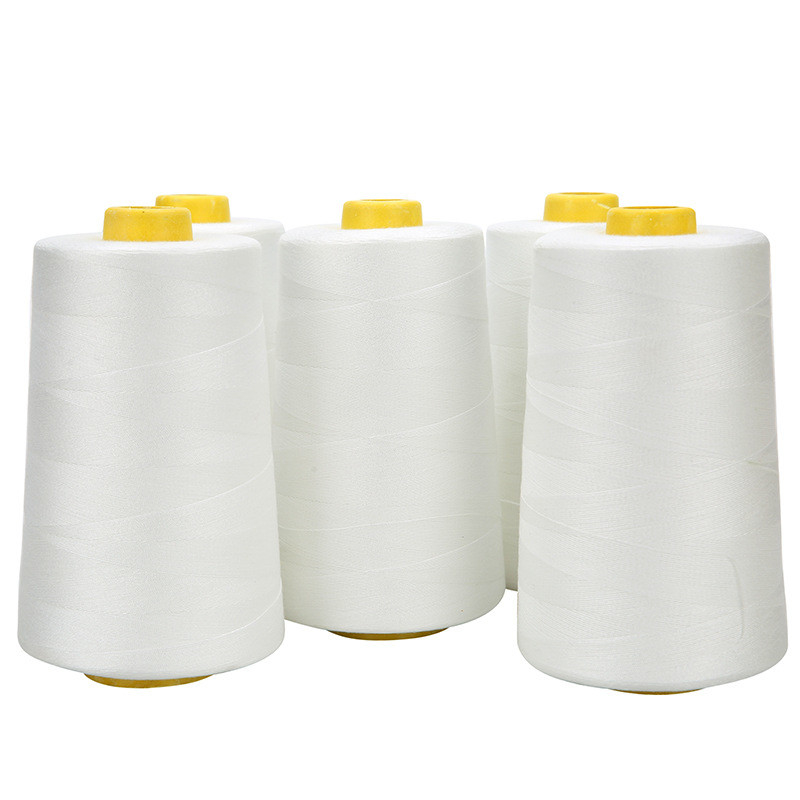 40s/2 filo di cucitura colore base 5000 Yards filo di poliestere nero bianco crudo sbiancato